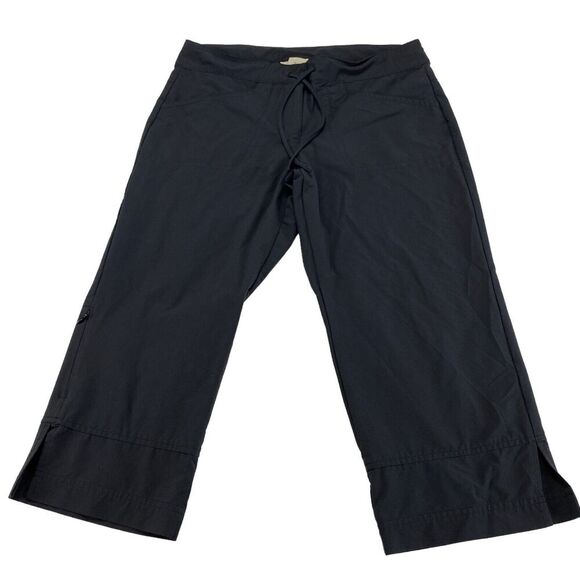 ExOfficio Pants Women's Size 6 Black Nylon Mid Rise Elastic Waist Drawstring - Picture 1 of 13